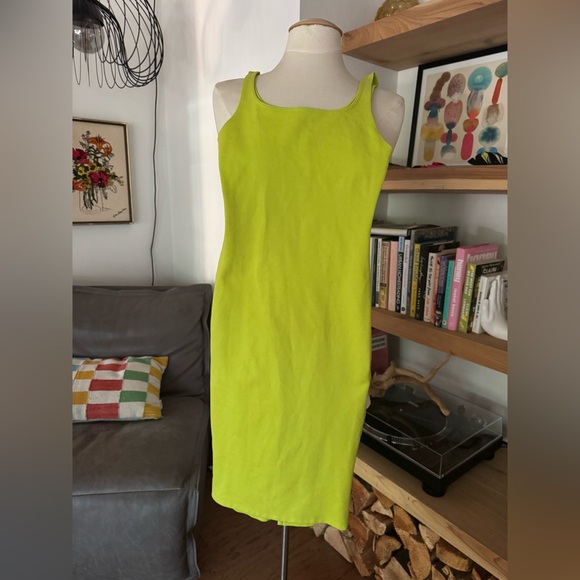 Zara Dresses & Skirts - Zara Neon Green Midi Dress